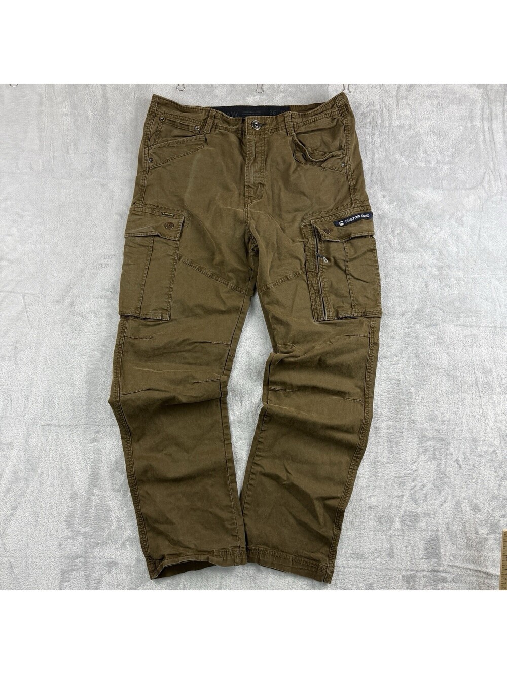 G-Star RAW Cargo Pants Brown Military Utility Straight Mens W34 L29 Tactical Y2K